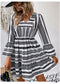 Vestido mini estampado bohemio de manga larga Hailey